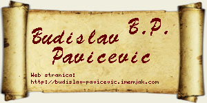 Budislav Pavičević vizit kartica